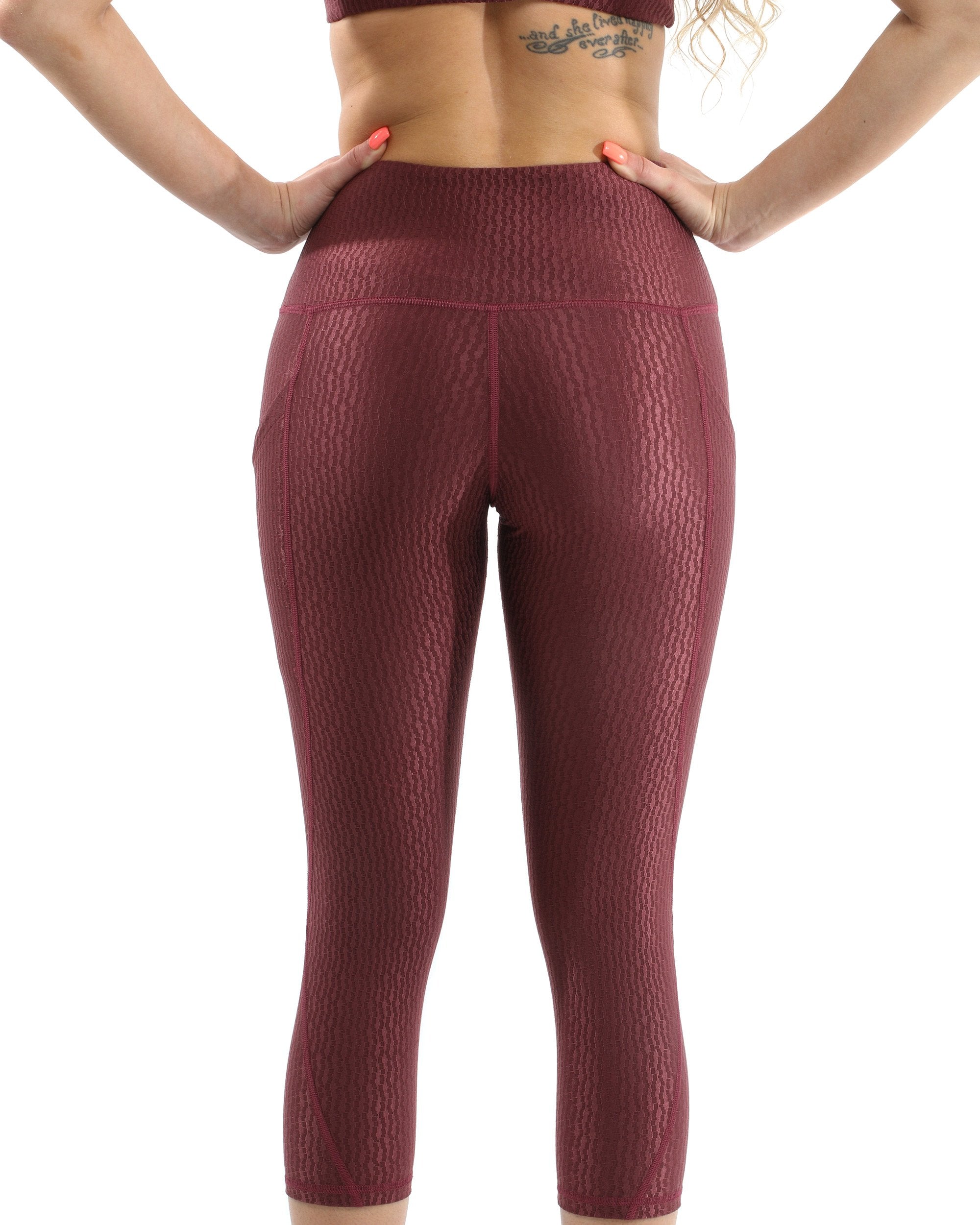 SALE! 50% OFF! Verona Activewear Set - Leggings & Sports Bra - Maroon [MADE IN ITALY] - Size Small