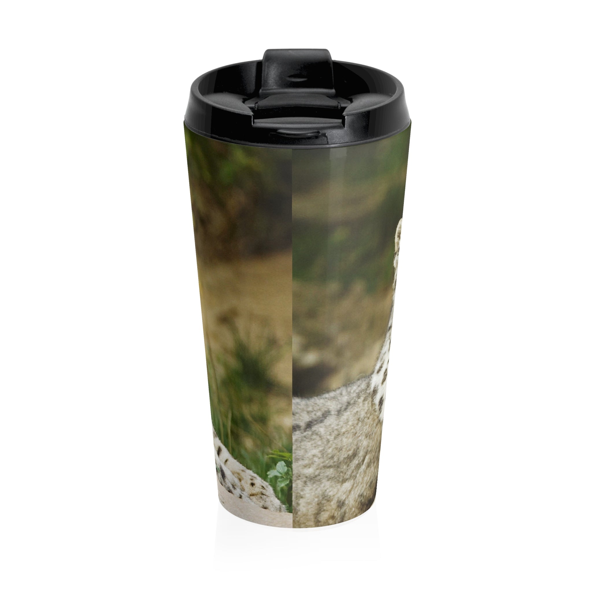 Snow Leopard Family  Stainless Steel Travel Mug