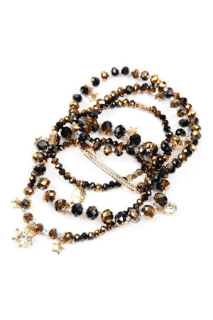 Hdb2540b - Glass Beads Charm Bracelet Set