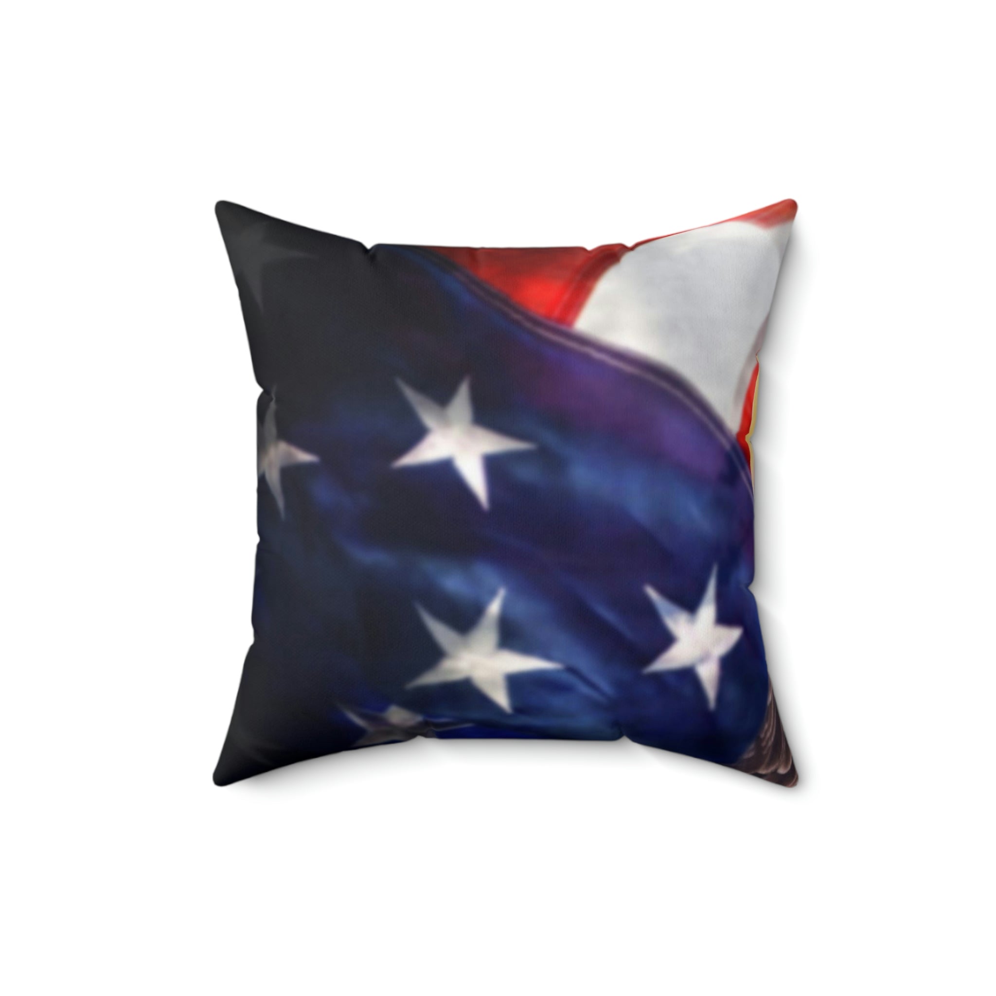 Bald eagle with American flag Faux Suede Square Pillow