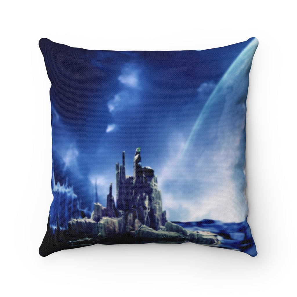 Fantasy landscape Spun Polyester Square Pillow