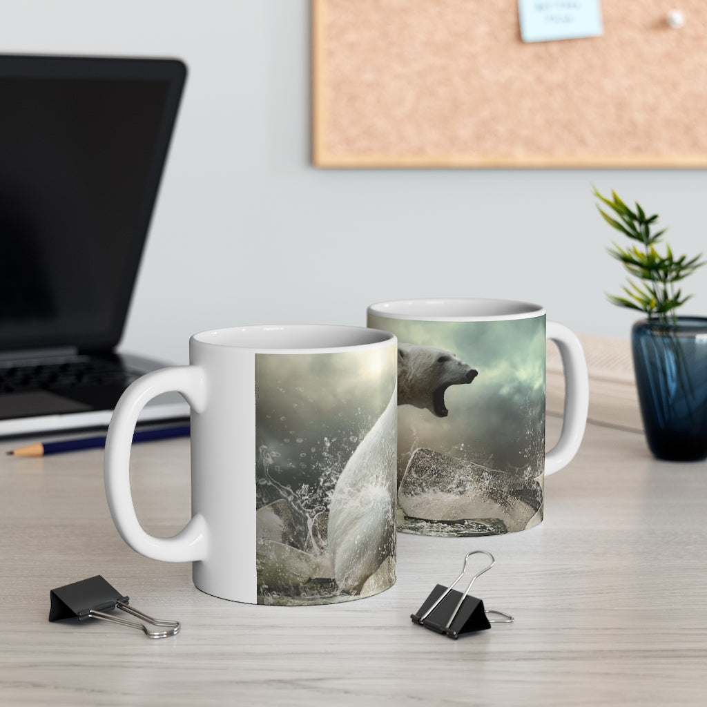 White polar bear on the ice Mug 11oz