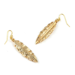 Lily Leaf Earrings in Gold