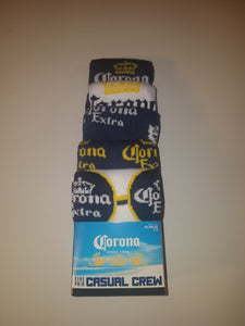 Corona Extra beer Mens casual crew socks 5 pair shoe size 8 12 new in package