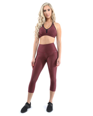 SALE! 50% OFF! Verona Activewear Sports Bra - Maroon [MADE IN ITALY] - Size Small