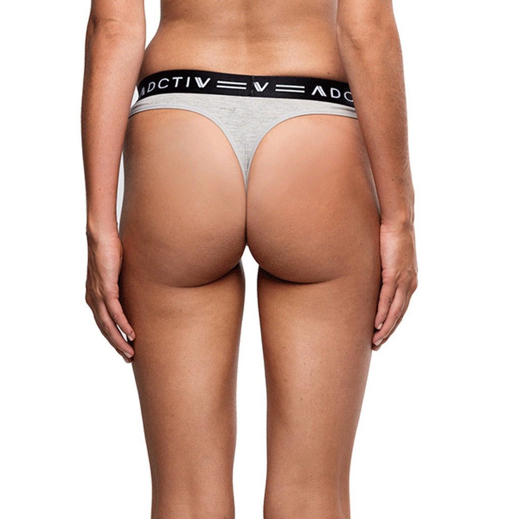 Signature Thong Grey - Black