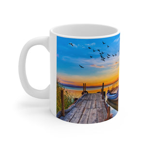 Peaceful boating sunset  art Ceramic Mug 11oz