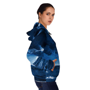 Stormy night at sea Women’s Full-Zip Hoodie (AOP)