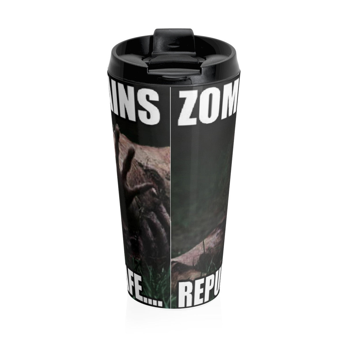 Zombies eat brains meme Stainless Steel Travel Mug 15 OUNCE