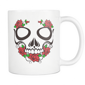 Skull and Roses Double sided 11 ounce coffee mug