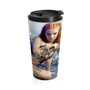 Sword Warrior Girl Stainless Steel Travel Mug