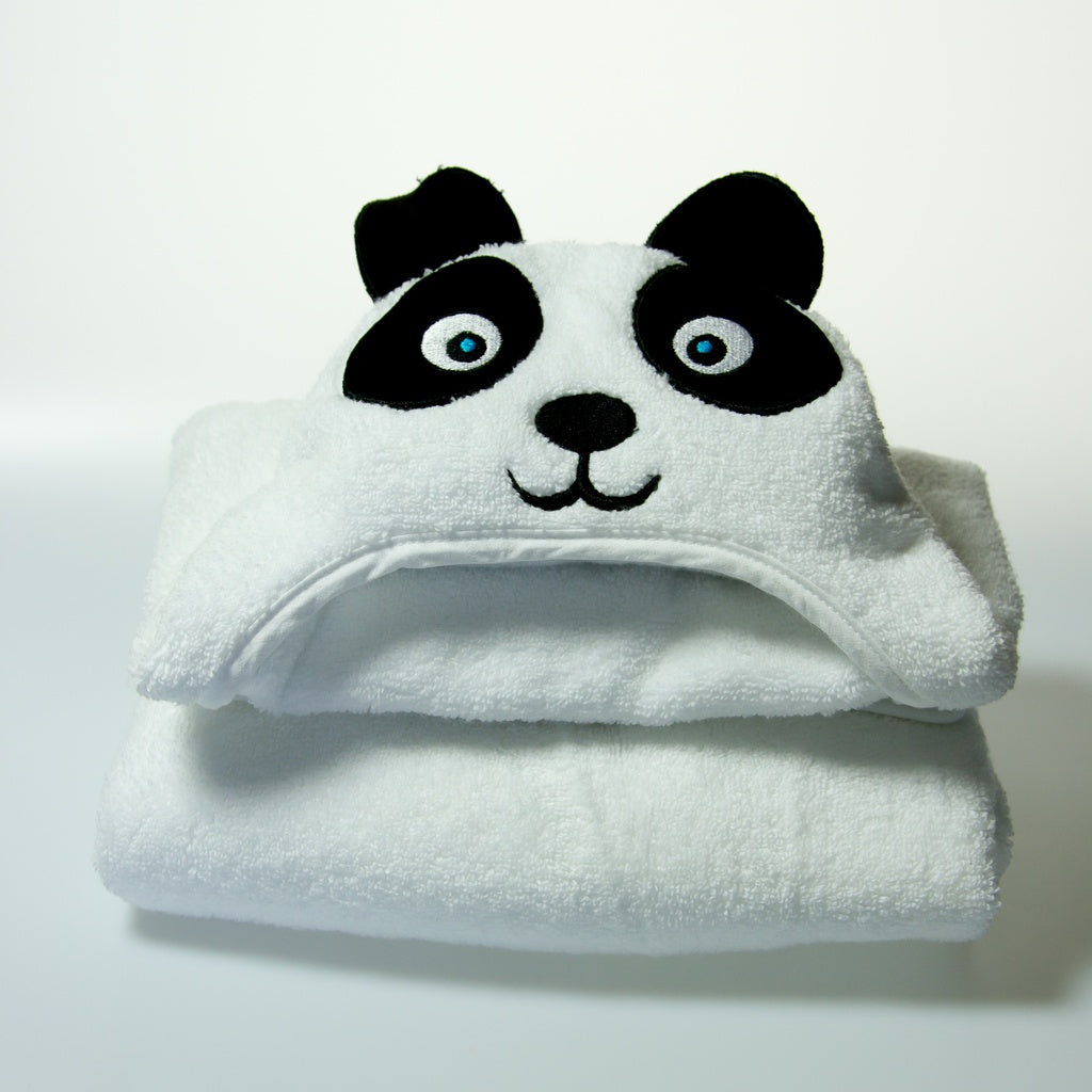 Panda Hooded Cotton Turkish Towel: Little Kid
