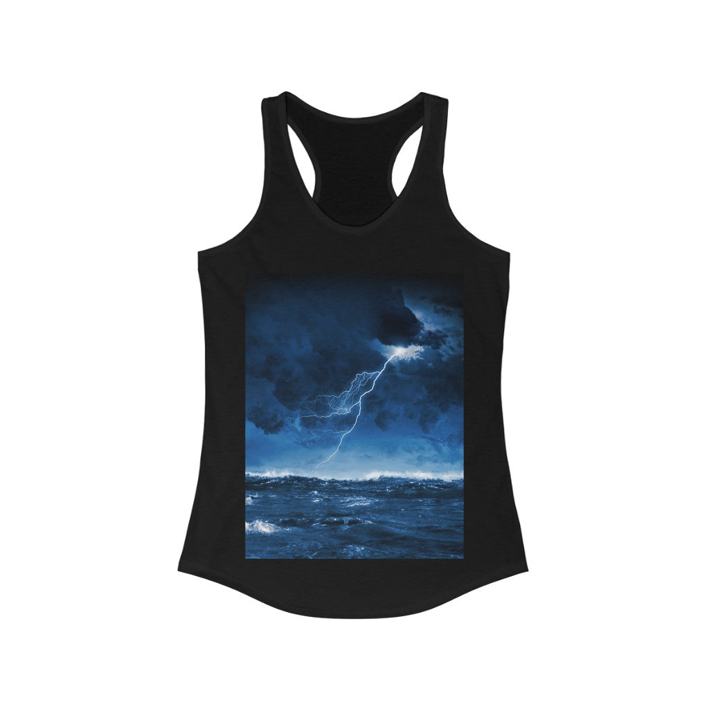 Ocean lightning storm Women's Ideal Racerback Tank