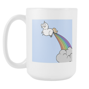 Unicorn Rainbows Funny double sided 15 ounce coffee mug