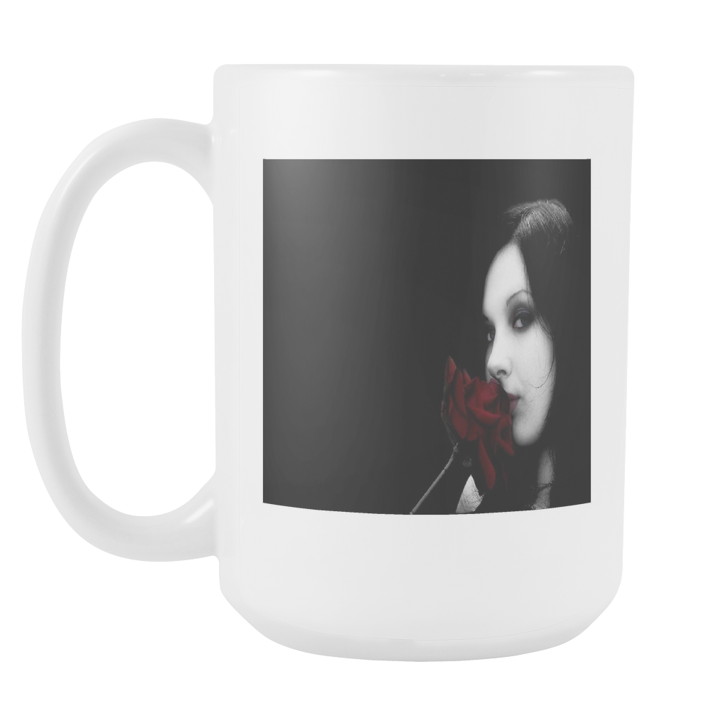 Gothic beauty kisses roses double sided 15 ounce coffee mug