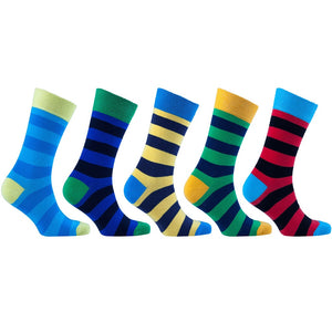 Men's 5-Pair Colorful Striped Socks