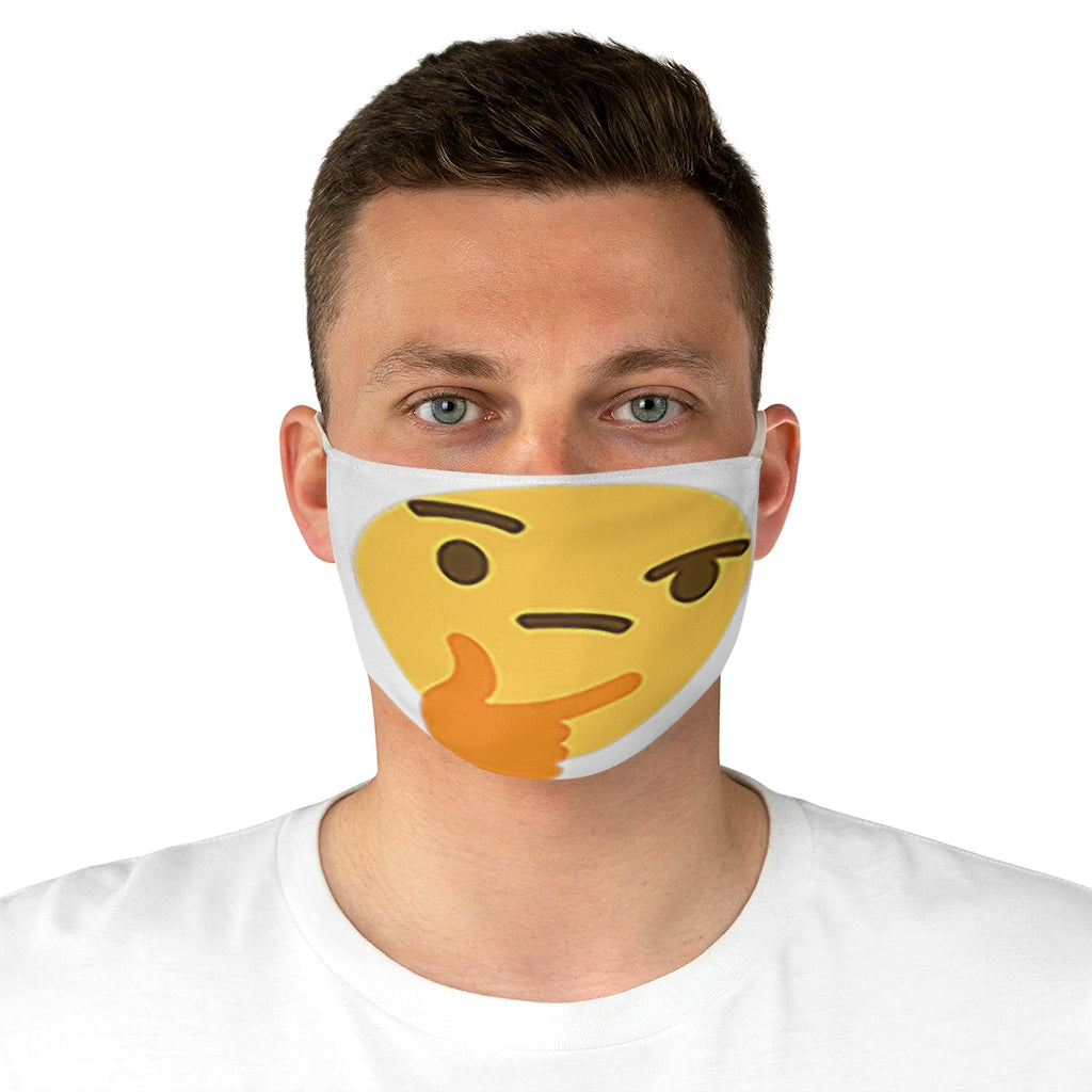 Thinking smiley Fabric Face Mask