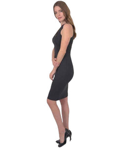 Eden Asymmetric Neckline Mini Dress - Black