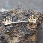 Gold Princess Crown Nipple Bar