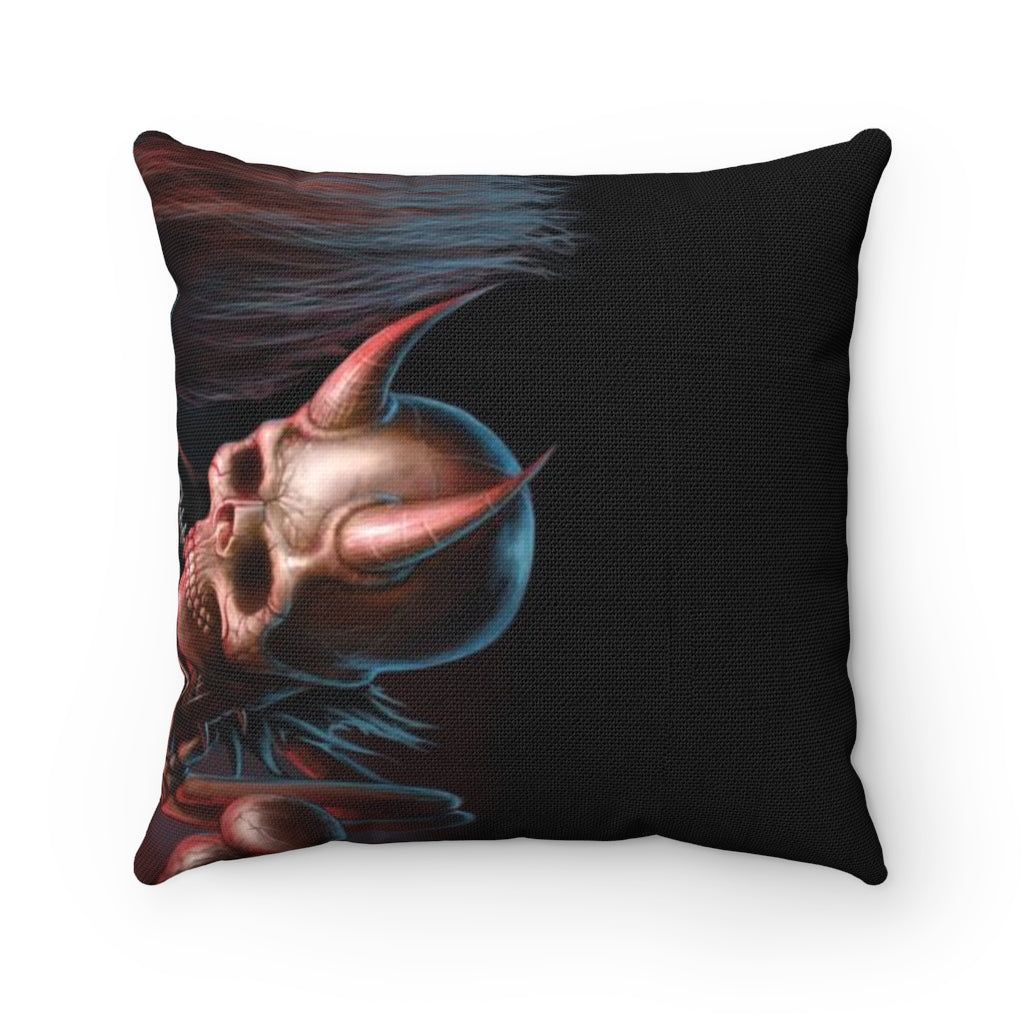 Skull rocker horror Spun Polyester Square Pillow