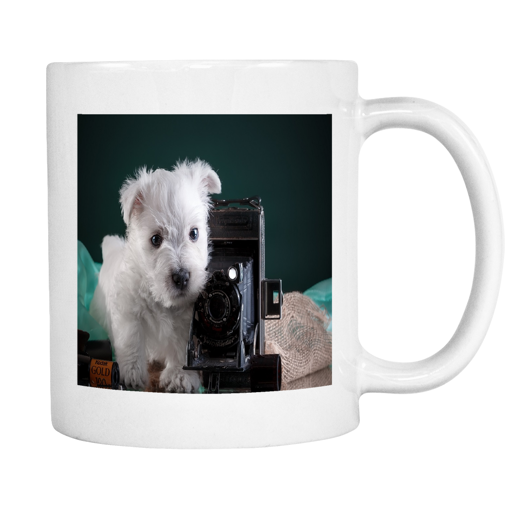 Puppy Photographer cute double sided 11 ounce coffee mug
