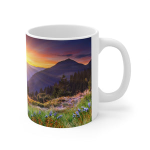 Sunset mountain valley view Ceramic Mug 11oz