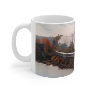 Railroad train by the water Ceramic Mug 11oz