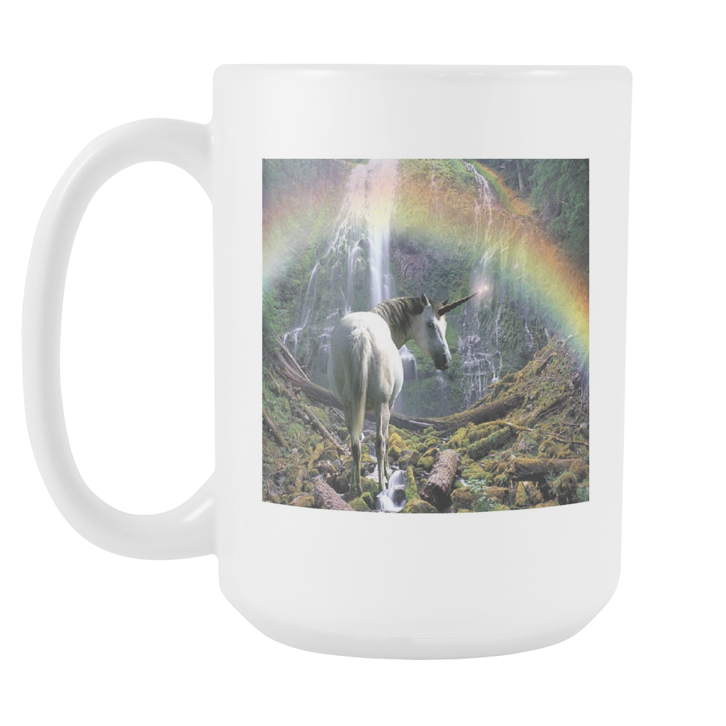 Unicorn with Rainbow fantasy double sided 15 ounce coffee mug