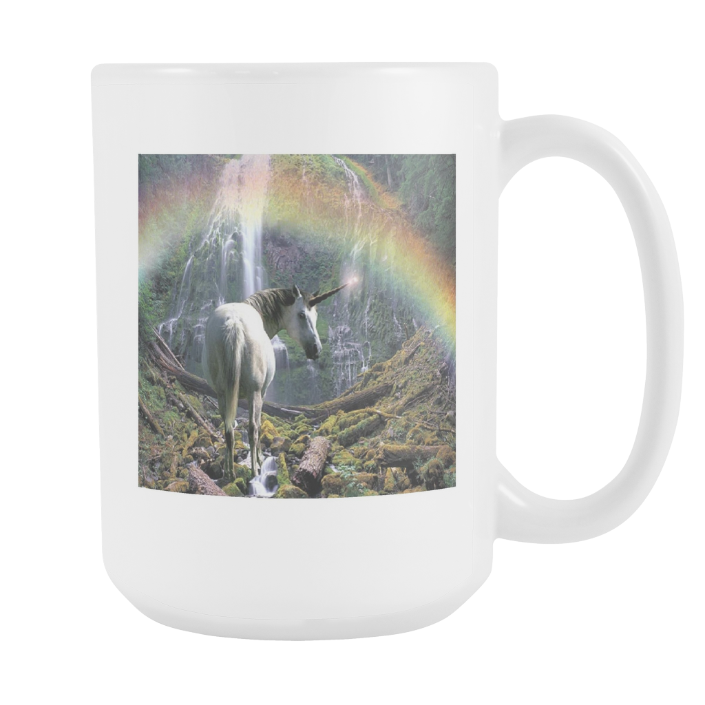 Unicorn with Rainbow fantasy double sided 15 ounce coffee mug