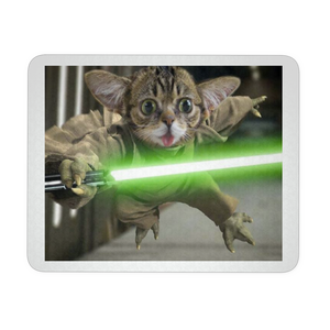 CAT WITH LIGHT SABER FUNNY MOUSEPAD