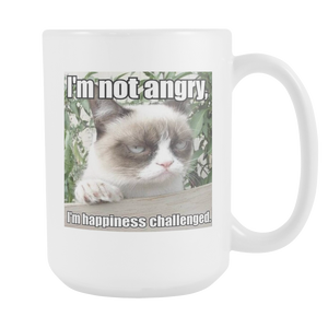 Not Angry funny cat meme double sided 15 ounce coffee mug