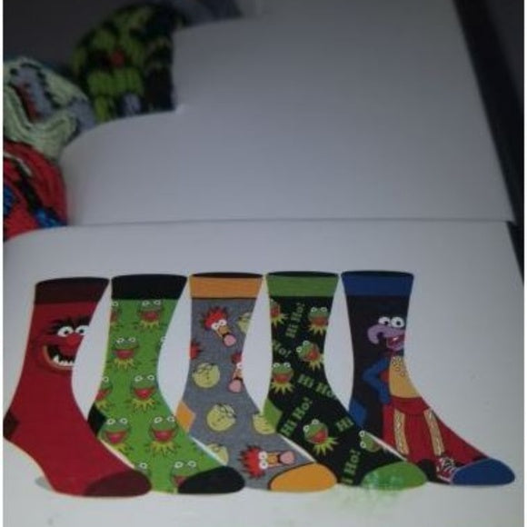 Disney the muppets mens casual crew socks 5 pairs