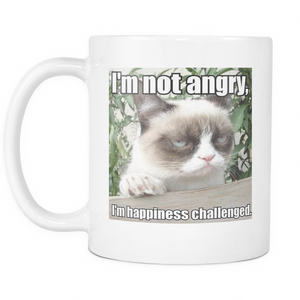 Not Angry funny cat meme double sided 11 ounce coffee mug