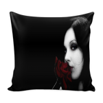 Gothic Beauty Kisses a Rose pillow cover