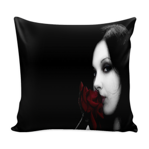 Gothic Beauty Kisses a Rose pillow cover