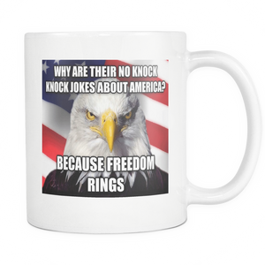 Freedom Rings USA double sided 11 ounce coffee mug