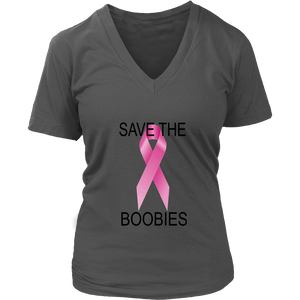 SAVE THE BOOBIES DISTRICT WOMENS  V  NECK