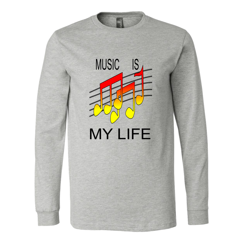 MUSIC IS MY LIFE CANVAS LONG SLEEVE SHIRT