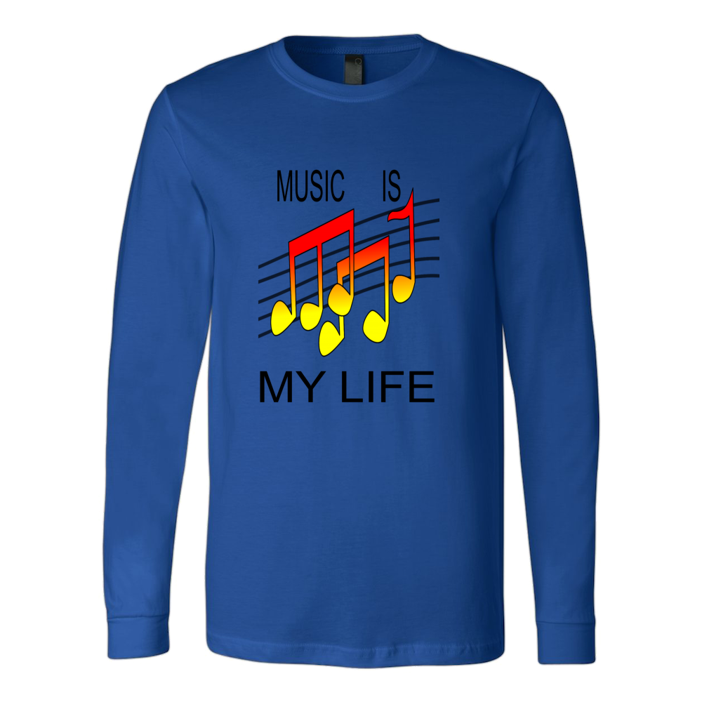 MUSIC IS MY LIFE CANVAS LONG SLEEVE SHIRT