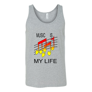 MUSIC IS MY LIFE CANVAS UNISEX TANK TOP