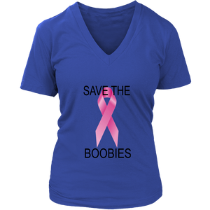 SAVE THE BOOBIES DISTRICT WOMENS  V  NECK