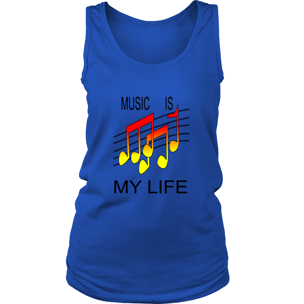 MUSIC IS MY LIFE DISTRICT WOMENS TANK TOP