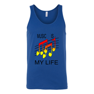 MUSIC IS MY LIFE CANVAS UNISEX TANK TOP