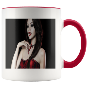 Vampire bite white accent 11 ounce mug