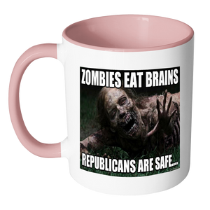 Zombies Eat Brains meme accent coffee mugs 11 ounce size