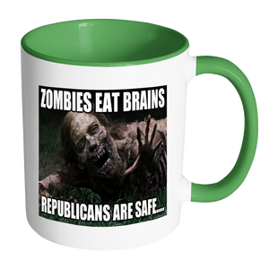 Zombies Eat Brains meme accent coffee mugs 11 ounce size