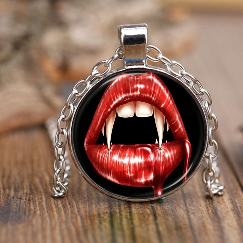 Vampire fangs necklace