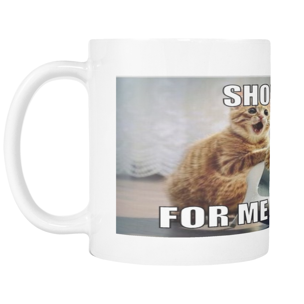 CAT AND SHOES  FUNNY MEME 11 OUNCE COFFEE MUG